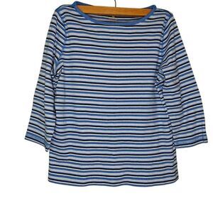 Jones New York Striper 3/4 Sleeve Vintage Cotton Tee